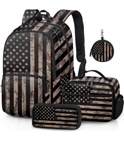 Amazon.com | Nander Backpack Travel American Flag School Bookbags